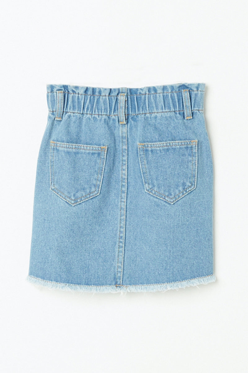 Elastic High Waist Denim Skirt