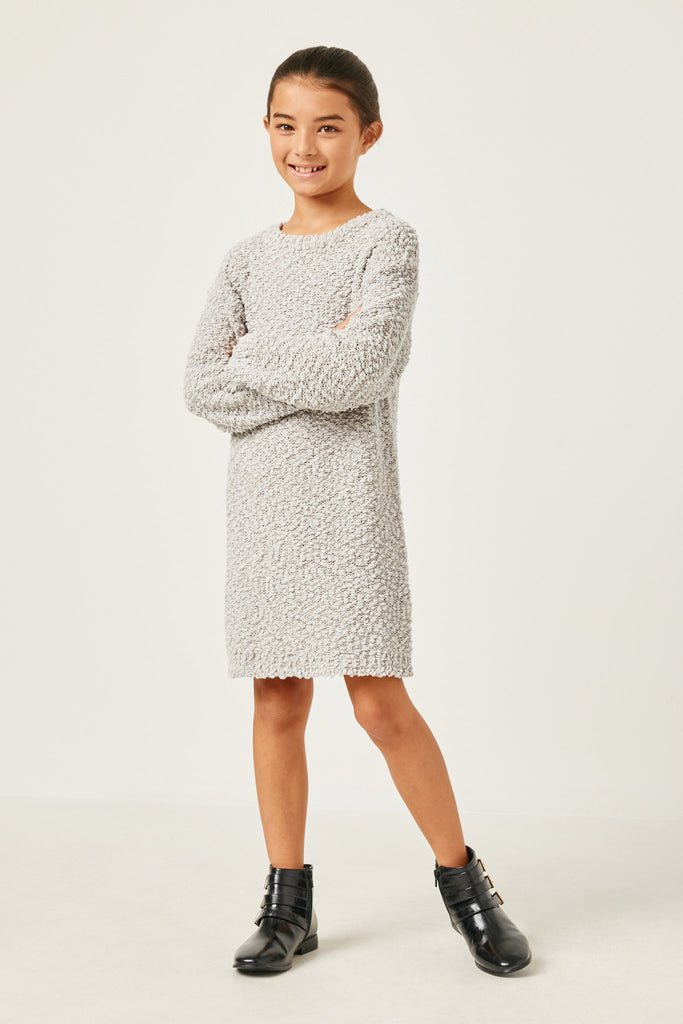 Silver Popcorn Pullover Dress