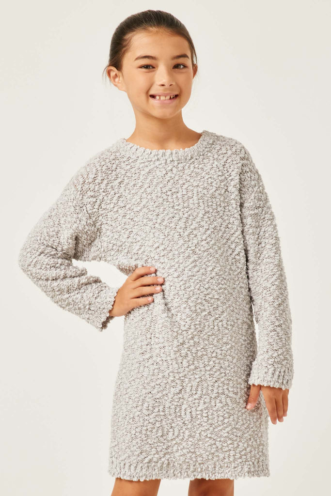 Silver Popcorn Pullover Dress