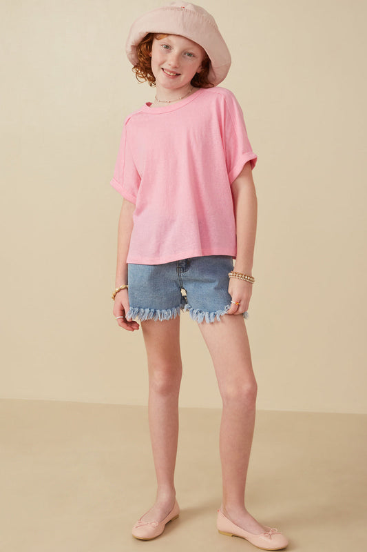 Pink Raw Tee