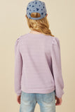 Rib Mock Neck Top-Lavender