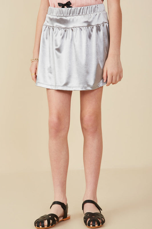 Metallic Skort-Silver