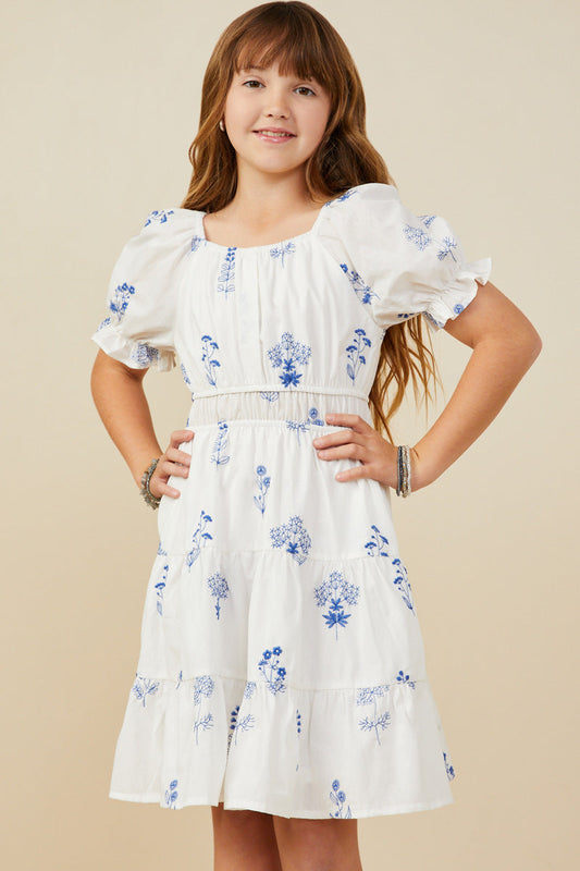 Blue Embroidered Dress