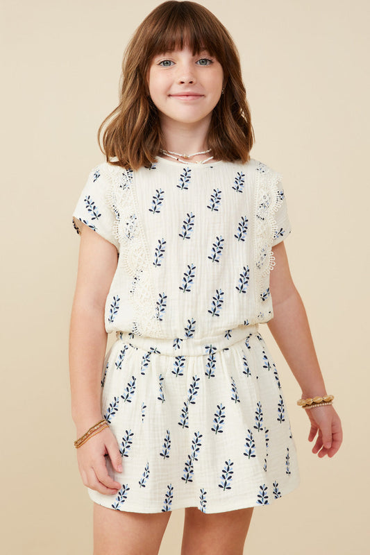 Floral Gauze Top & Skort