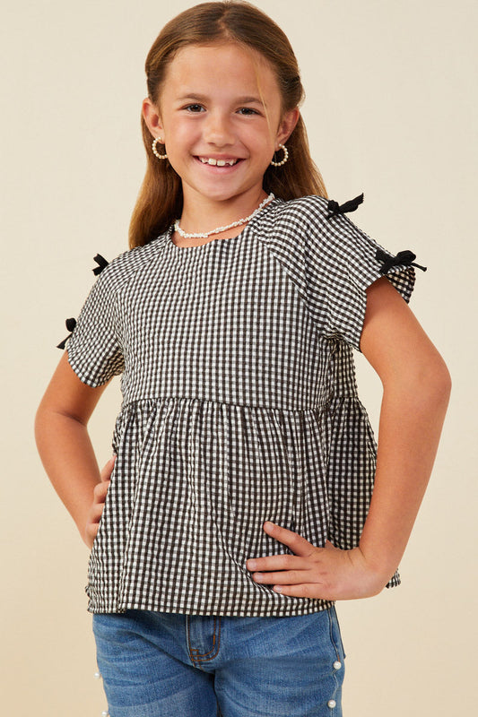 Black Gingham Top