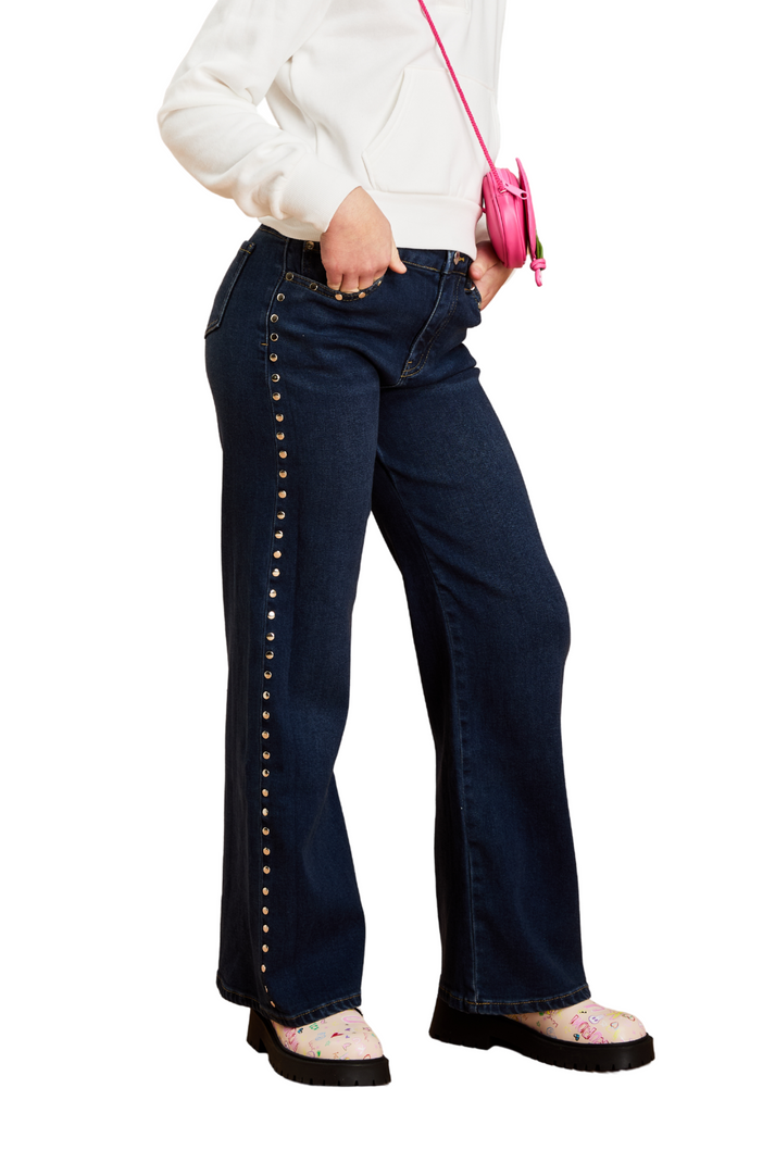Stud Wide Leg Jeans