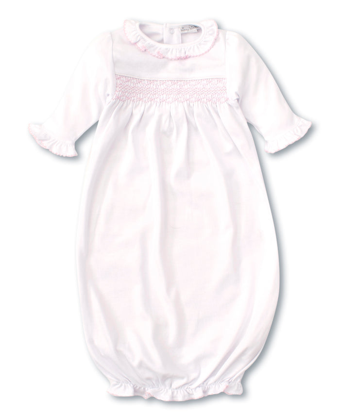 Smocked Gown-Pink Trim