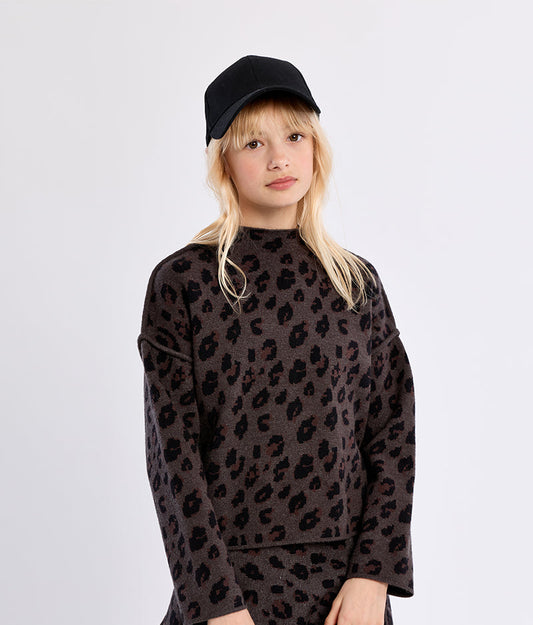 Gray Leopard Sweater Set
