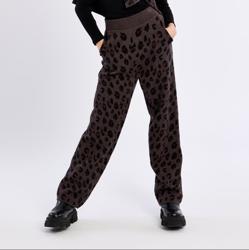 Gray Leopard Sweater Set