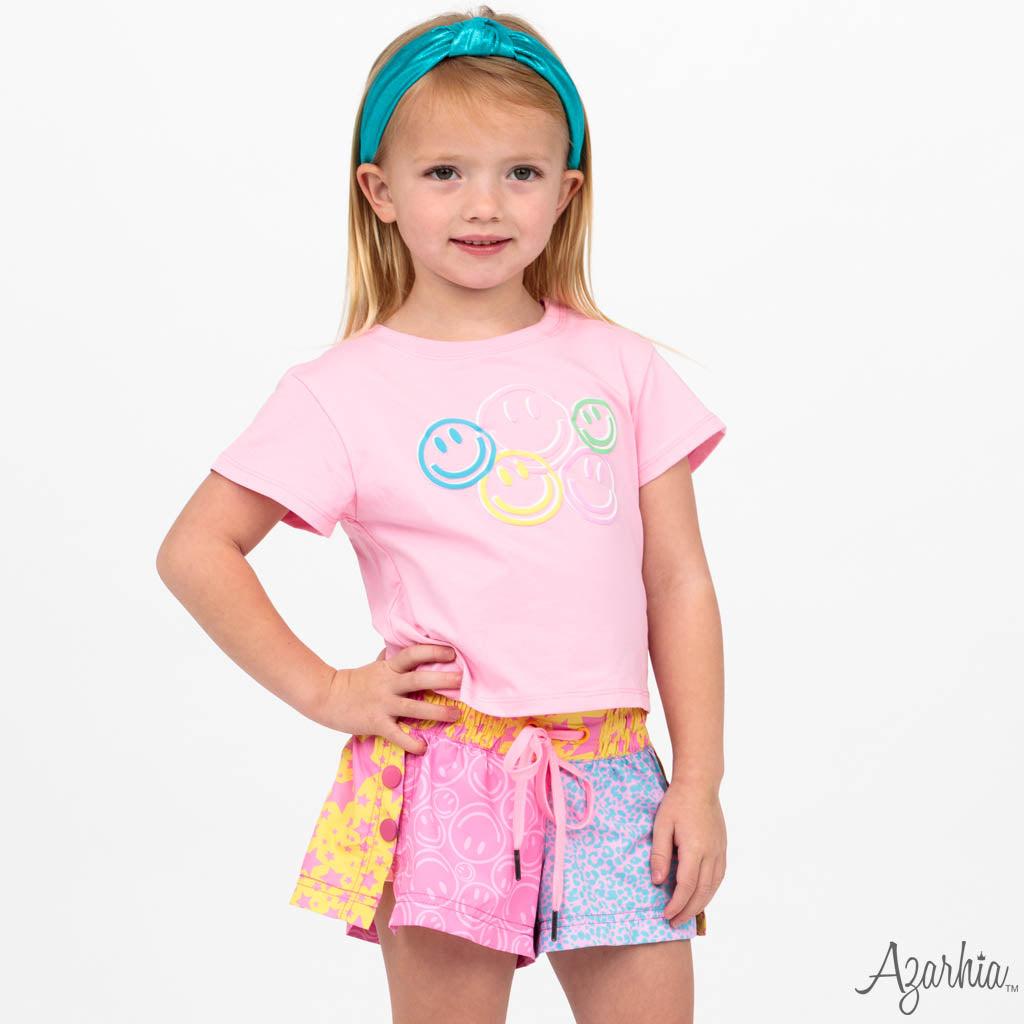 Star/Smiley Color Block Short