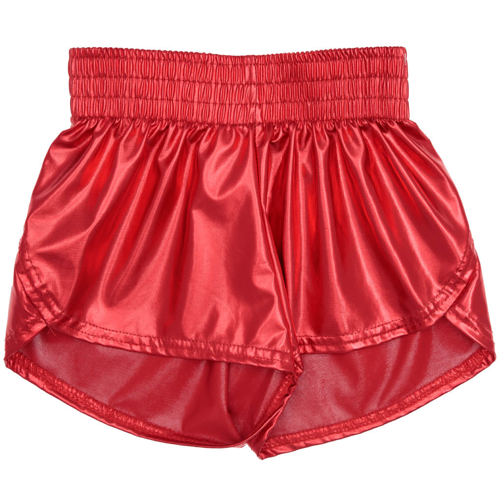 Steph Shorts-Metallic Red