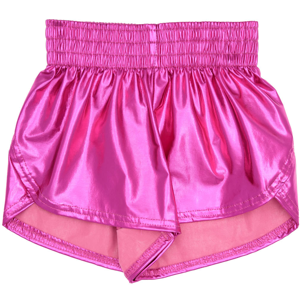 Steph Shorts-Metallic Hot Pink