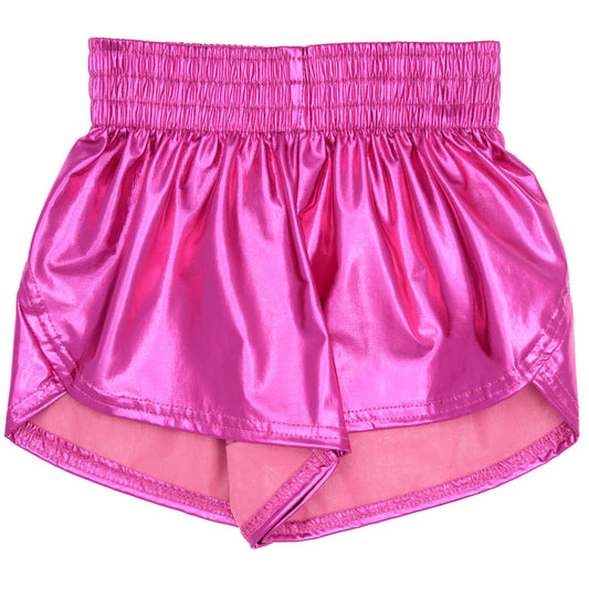 Steph Shorts-Metallic Hot Pink