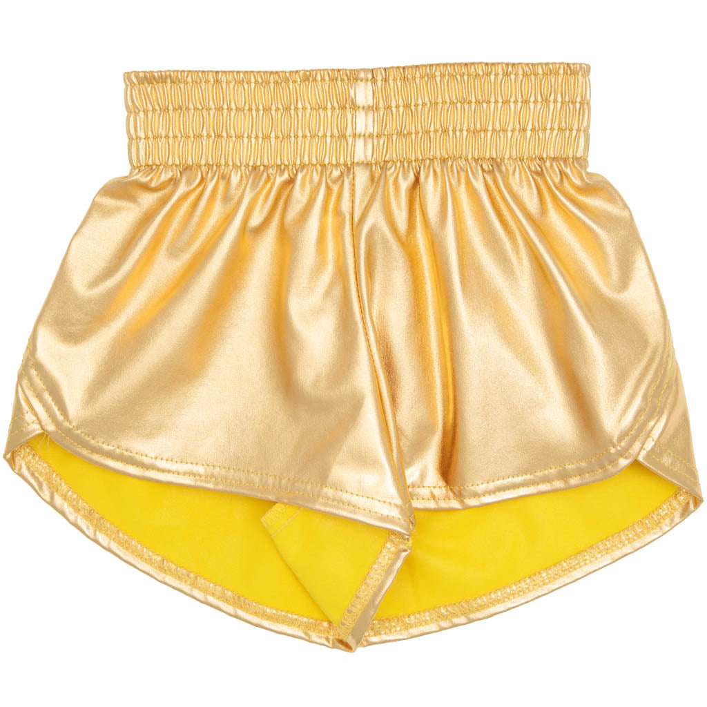 Steph Shorts-Metallic Gold