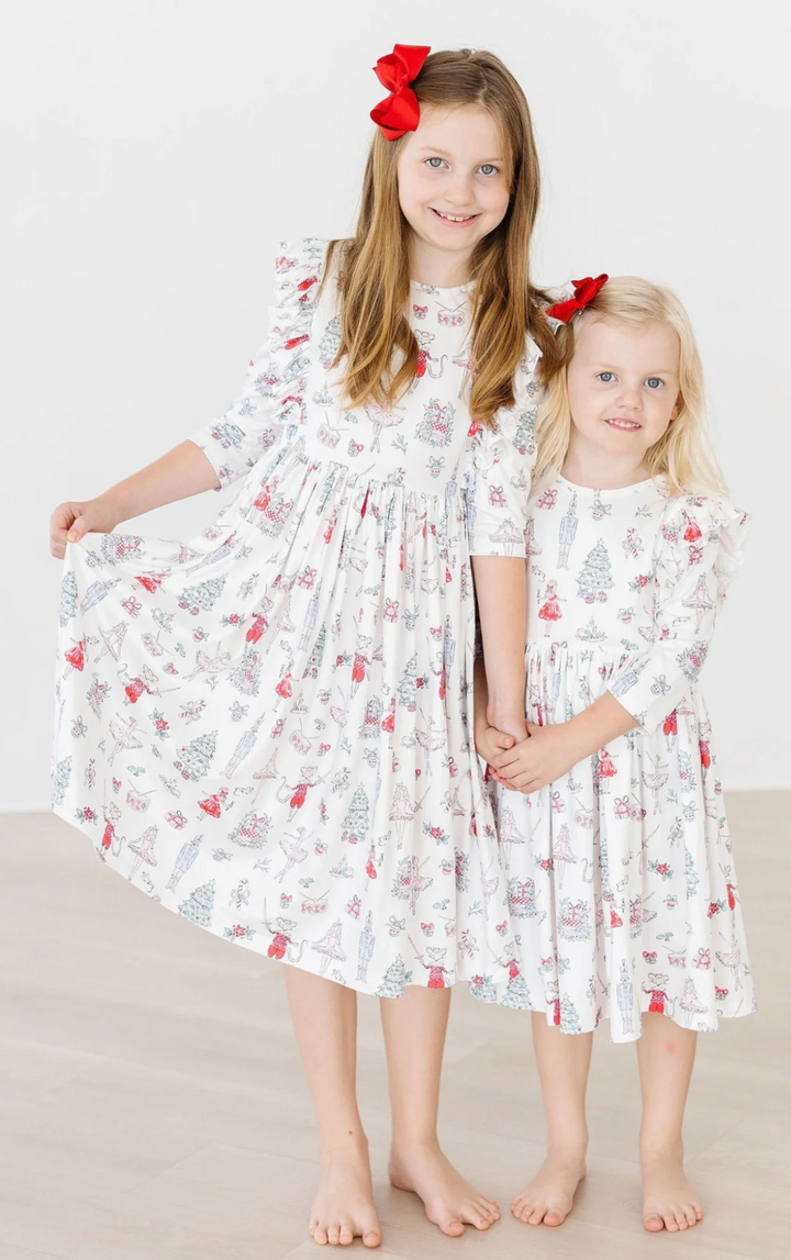 Clara's Christmas Ruffle Twirl Dress