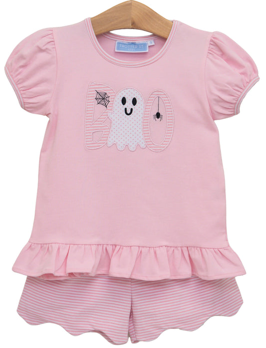 Boo Scalloped Short Set