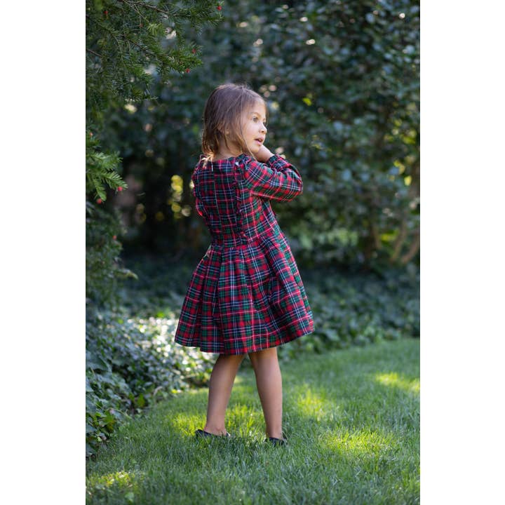 Ruffle Holiday Plaid Dress