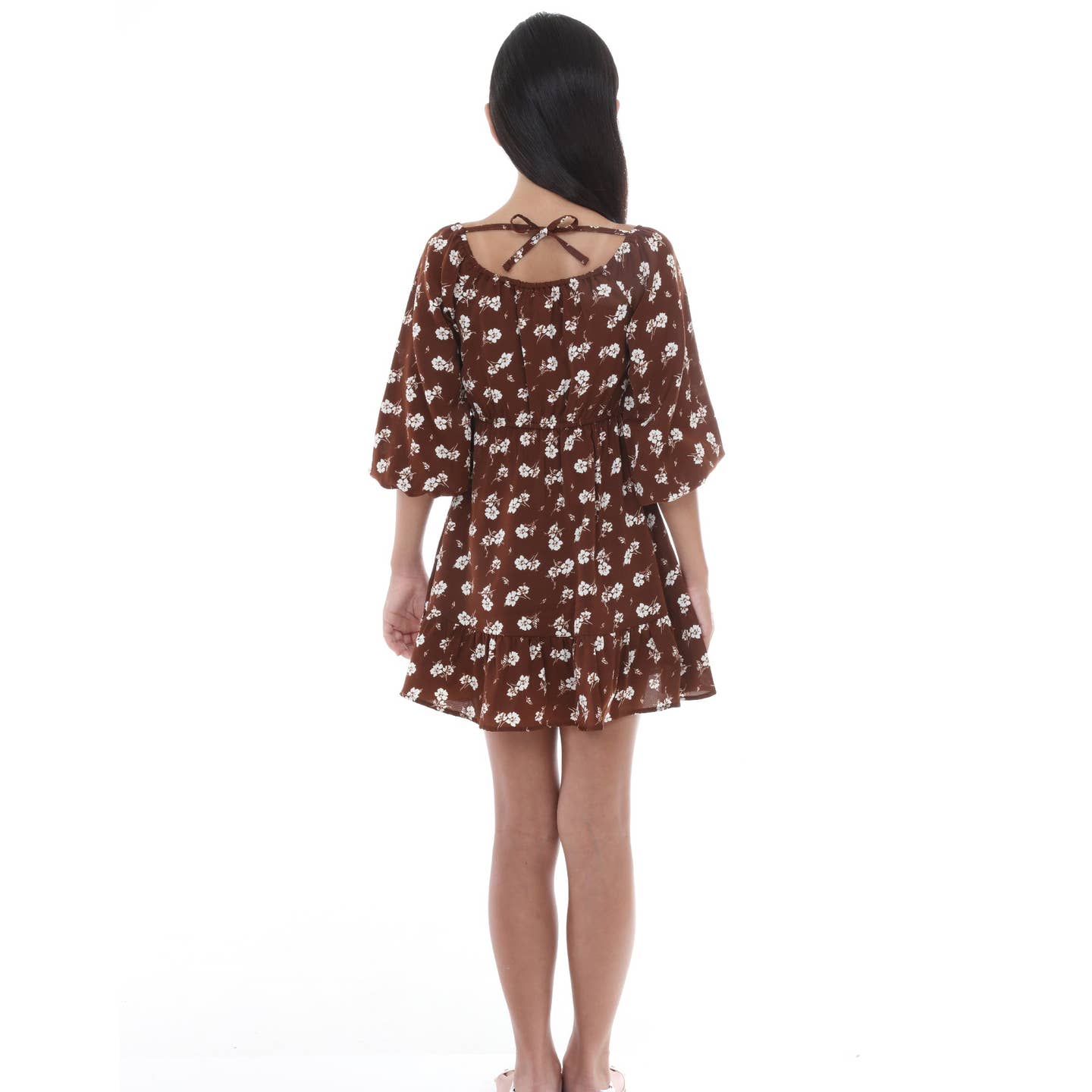 Brown Floral Dress