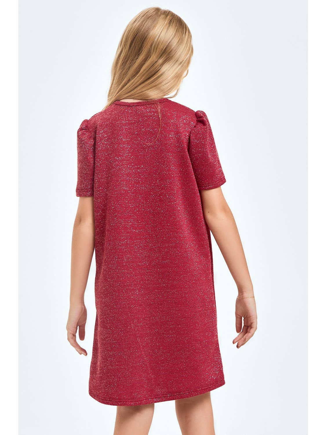 Mink Lurex Dress-Red