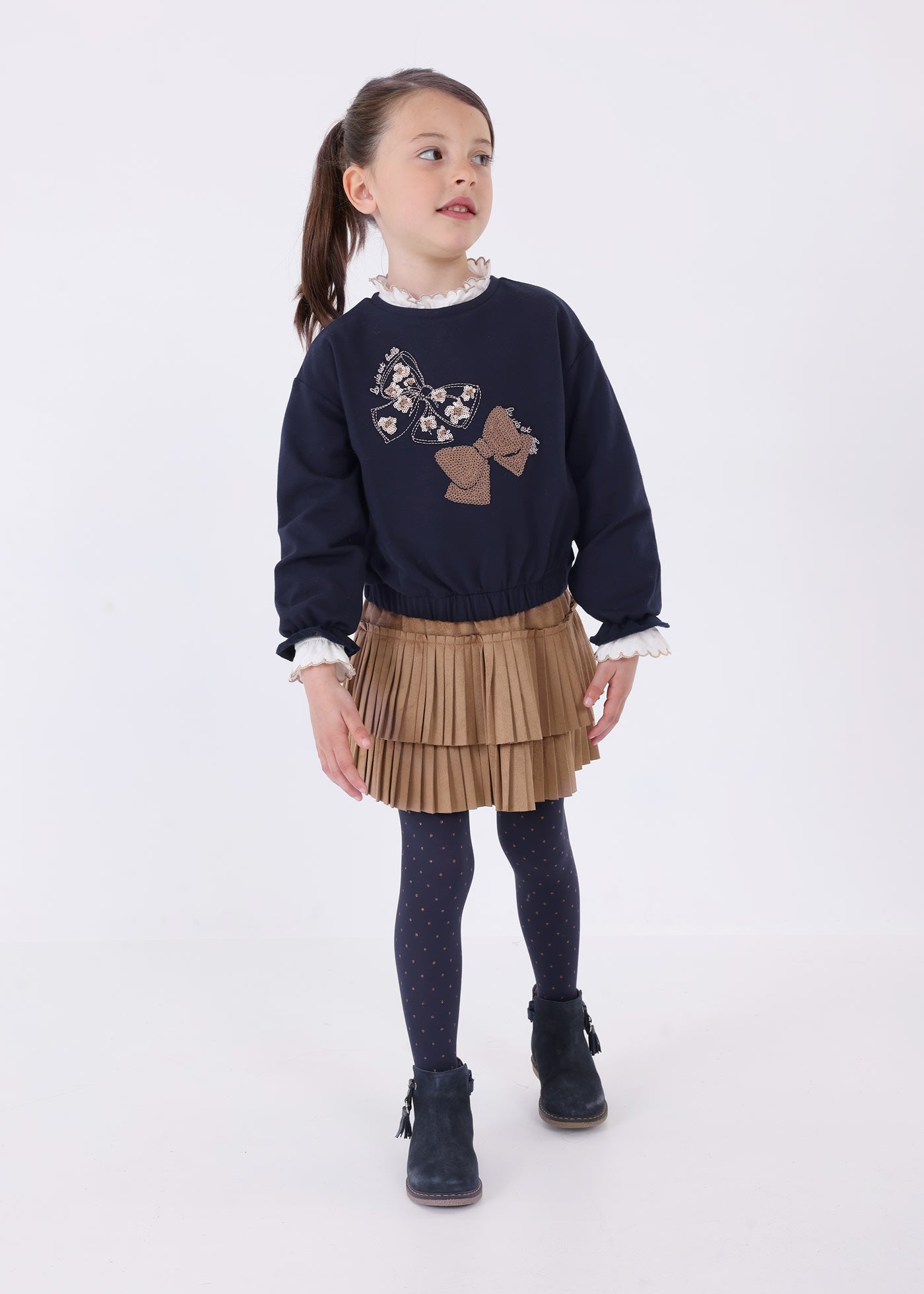 Applique Navy Pullover