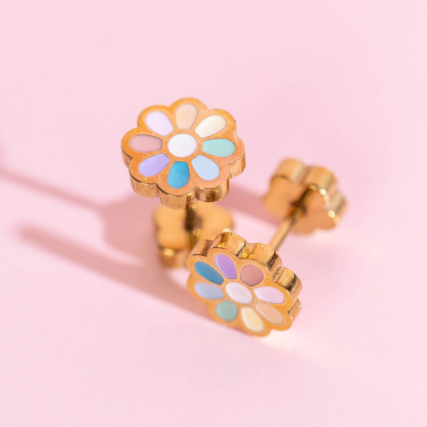 Rainbow Daisy Studs