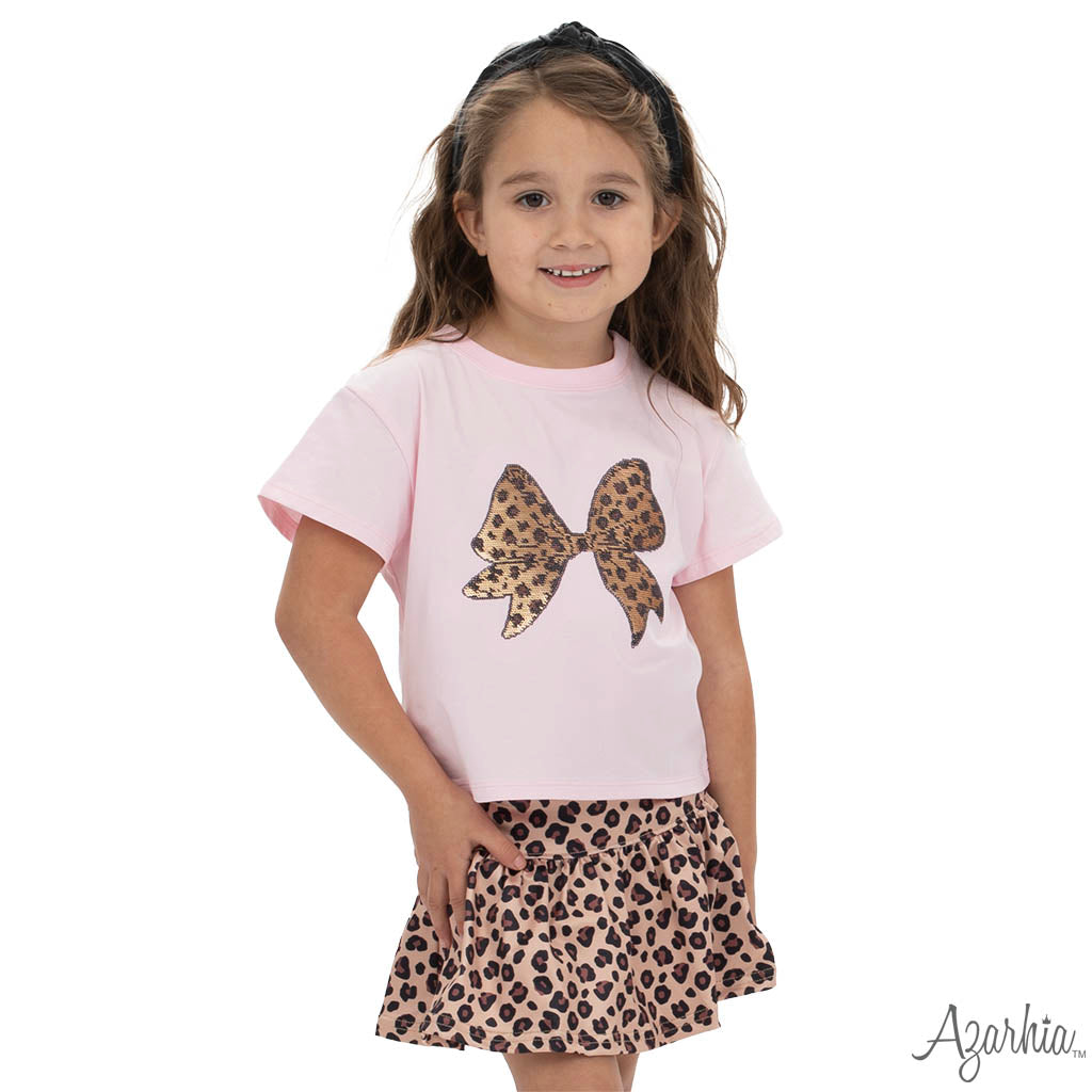 Leopard Sequin Bow Tee
