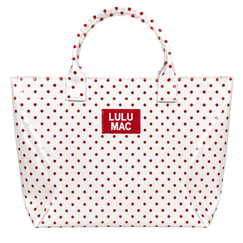 Tote Bag-White Polka Dot