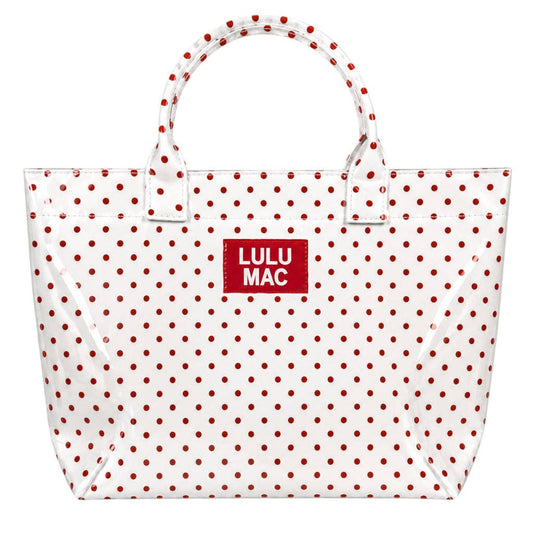 Tote Bag-White Polka Dot