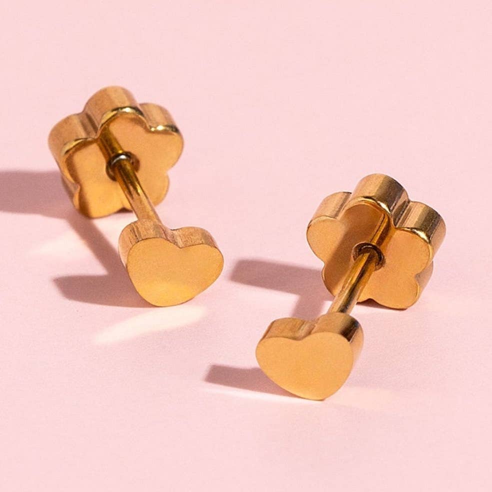 Tiny Classic Heart Studs