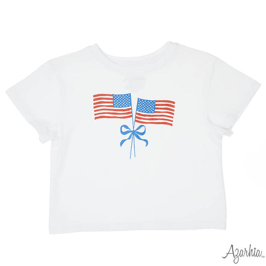 Glitter American Flag Boxy Tee