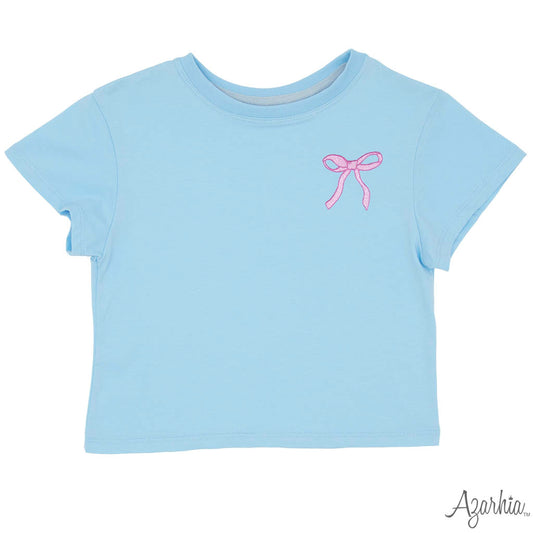 Pink Glitter Bow Boxy T