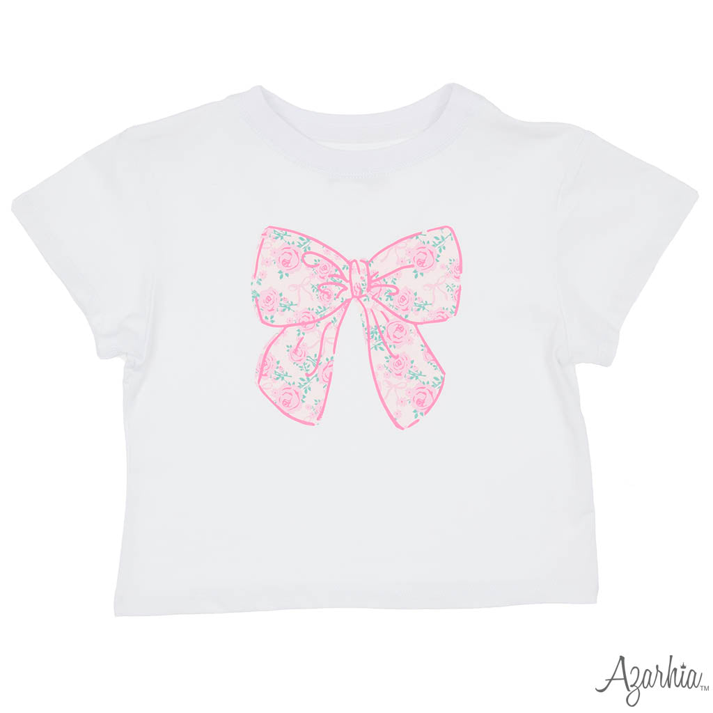 Big Bow in Rosie Print on Tee