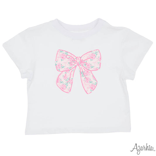 Big Bow in Rosie Print on Tee