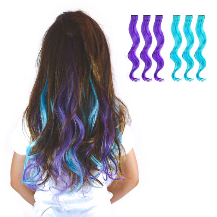 Jellybean Purple & Aqua Clip-In Extensions