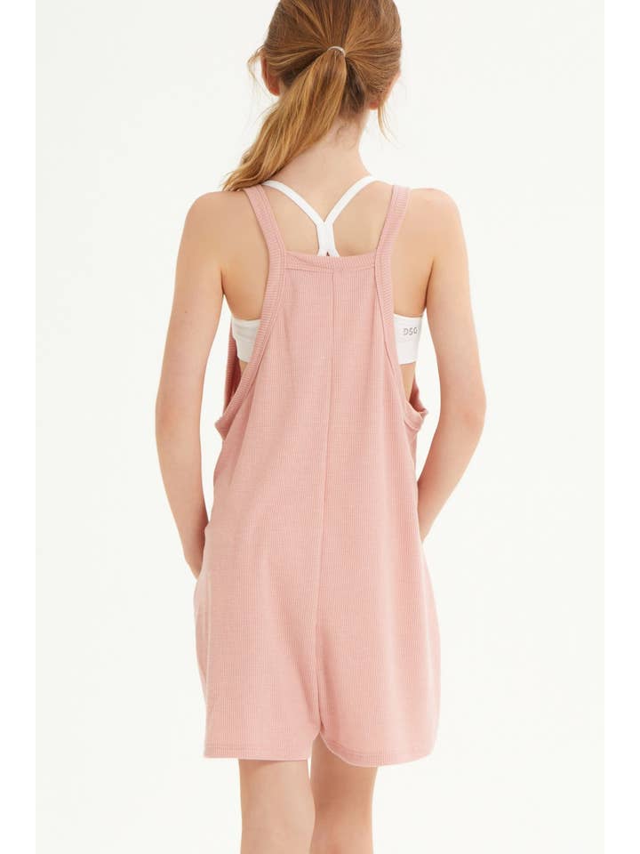 Dusty Pink Overall Romper