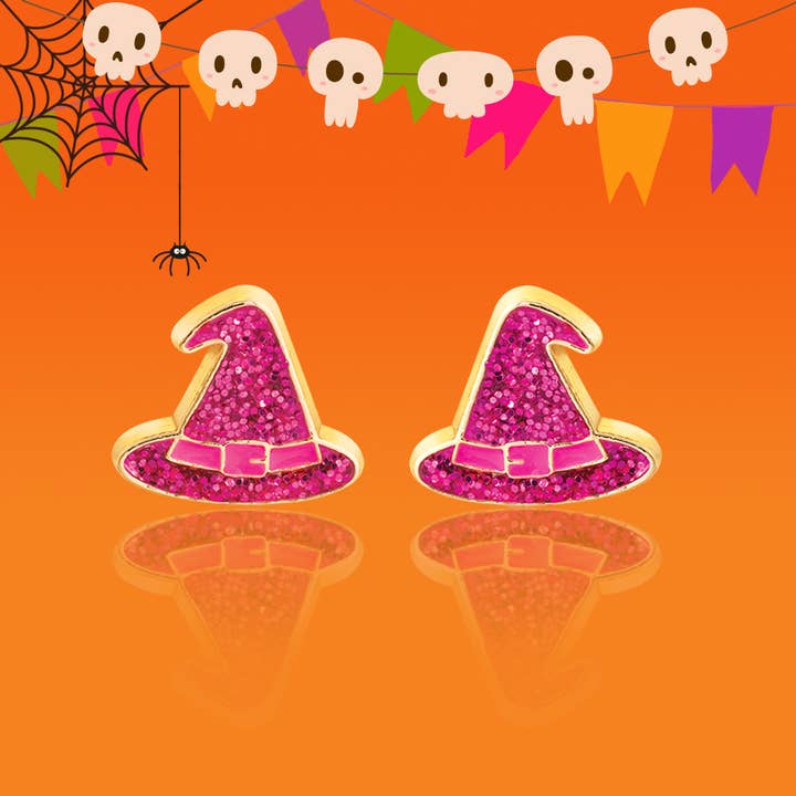 Halloween Witch Hat Stud Earrings