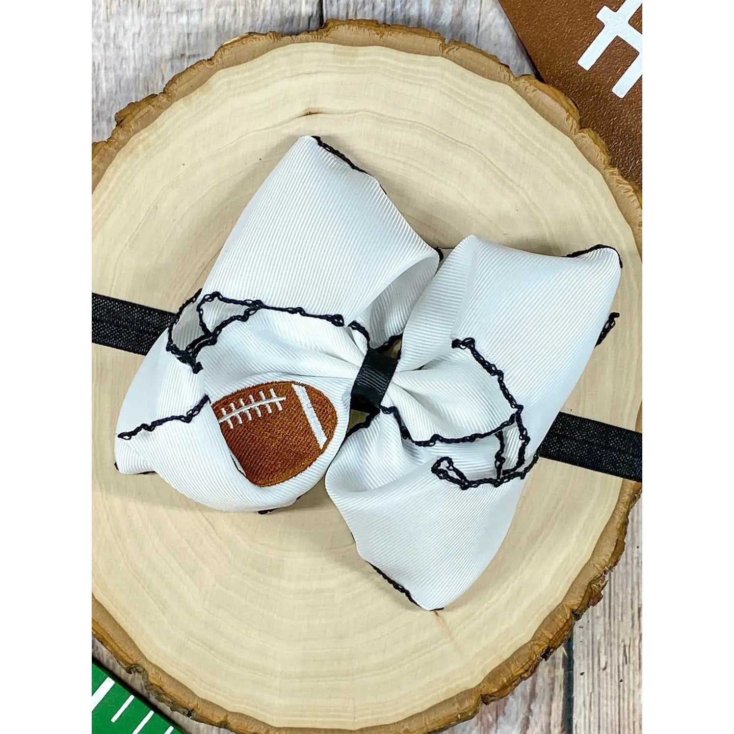 Football Embroidered Baby Headband
