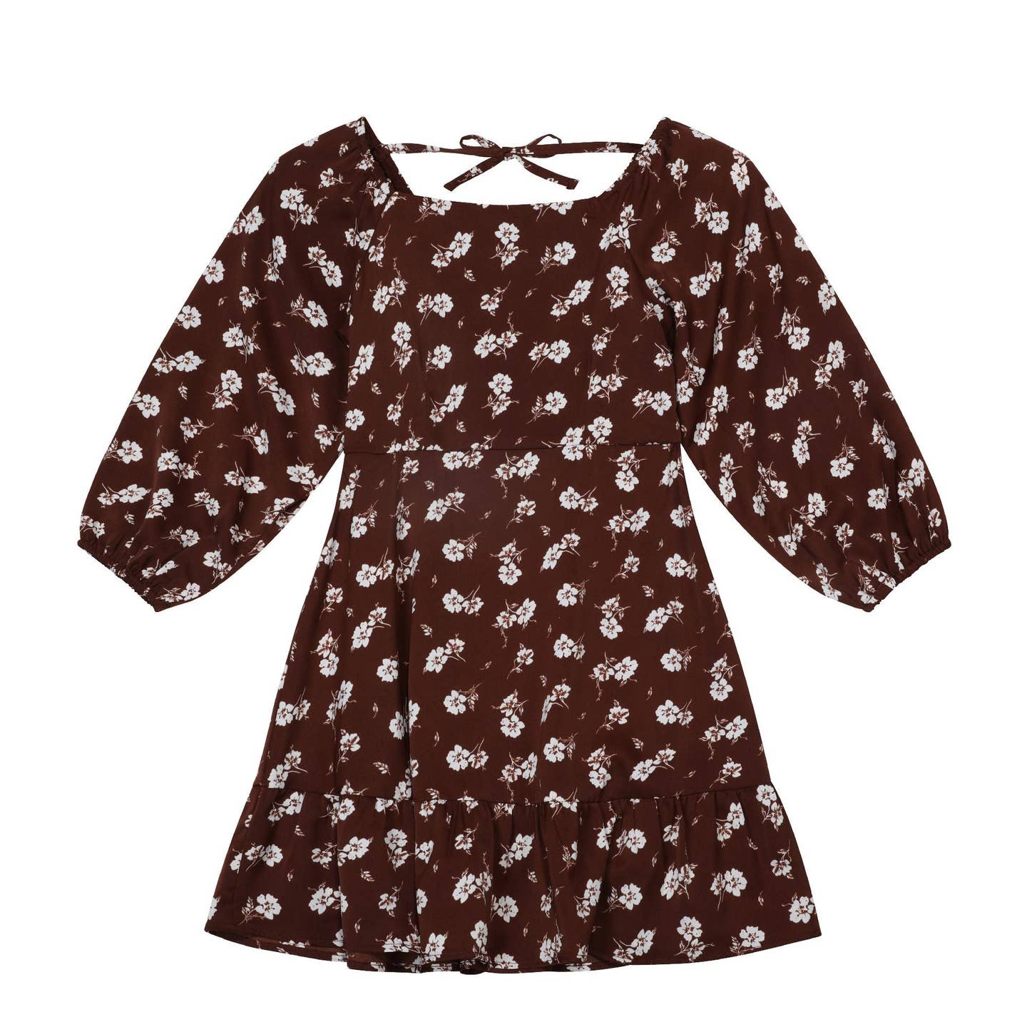Brown Floral Dress
