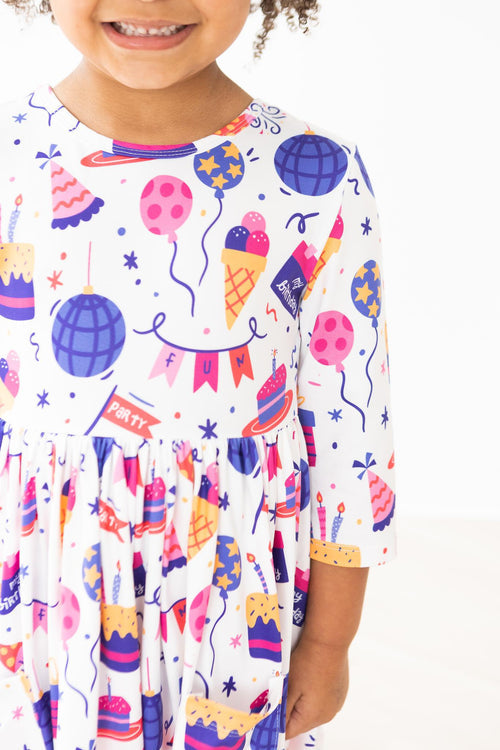 Birthday Girl 3/4 Sleeve Pocket Dress