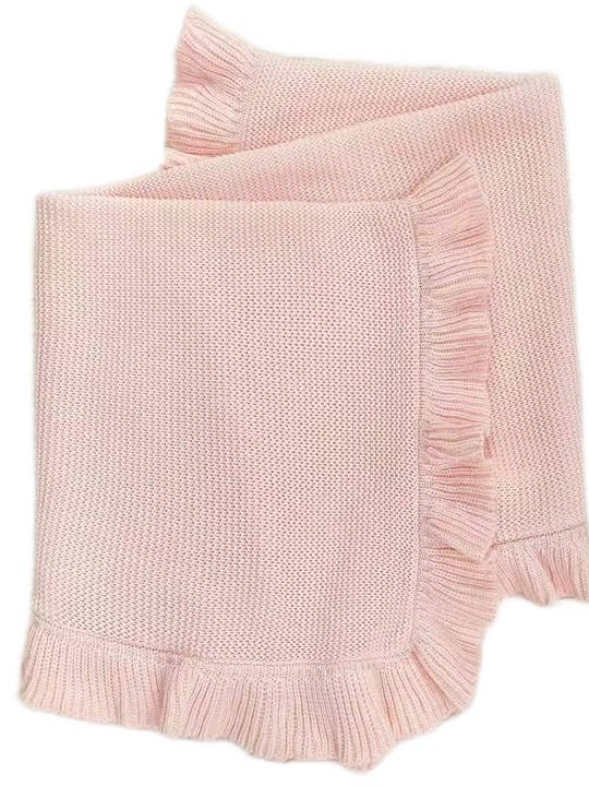 Ruffle Edge Blanket-Pink