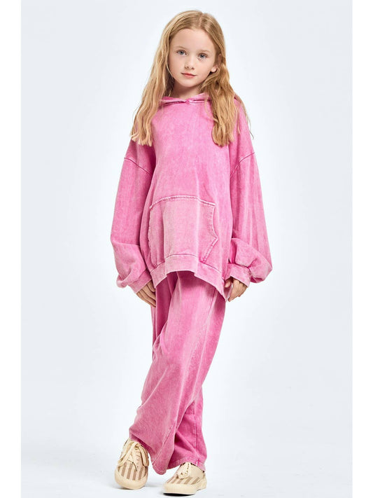 Washed Hoodie & Pant-Pink