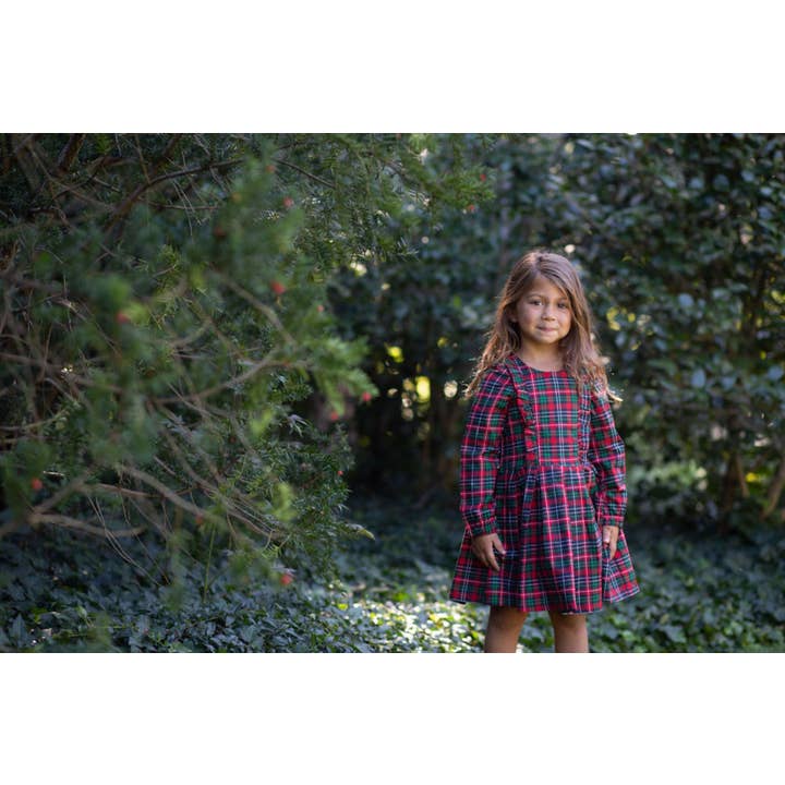 Ruffle Holiday Plaid Dress