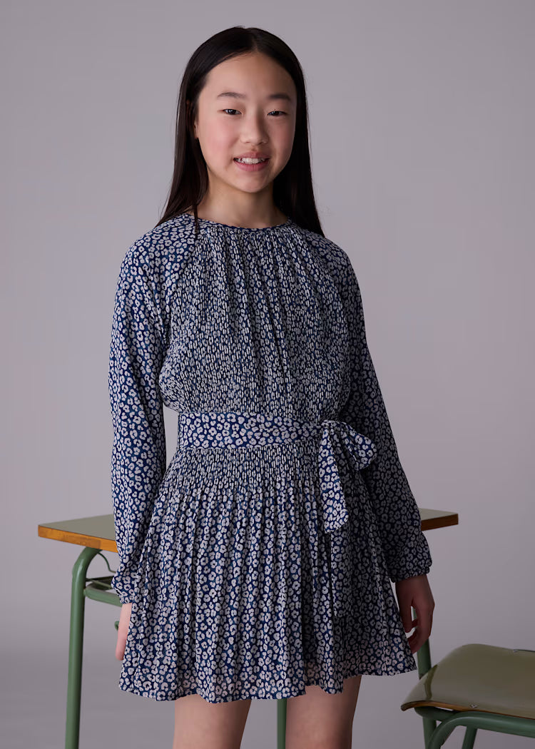 Animal Print Dress-Blue