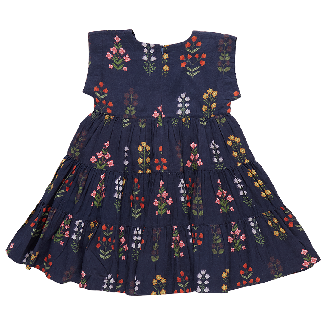 Peachy Dress - Navy Field Floral