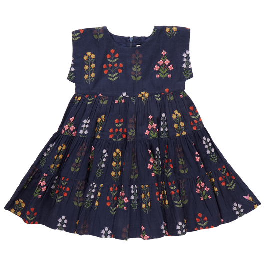 Peachy Dress - Navy Field Floral