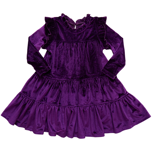 Velour Kalani Dress - Plum