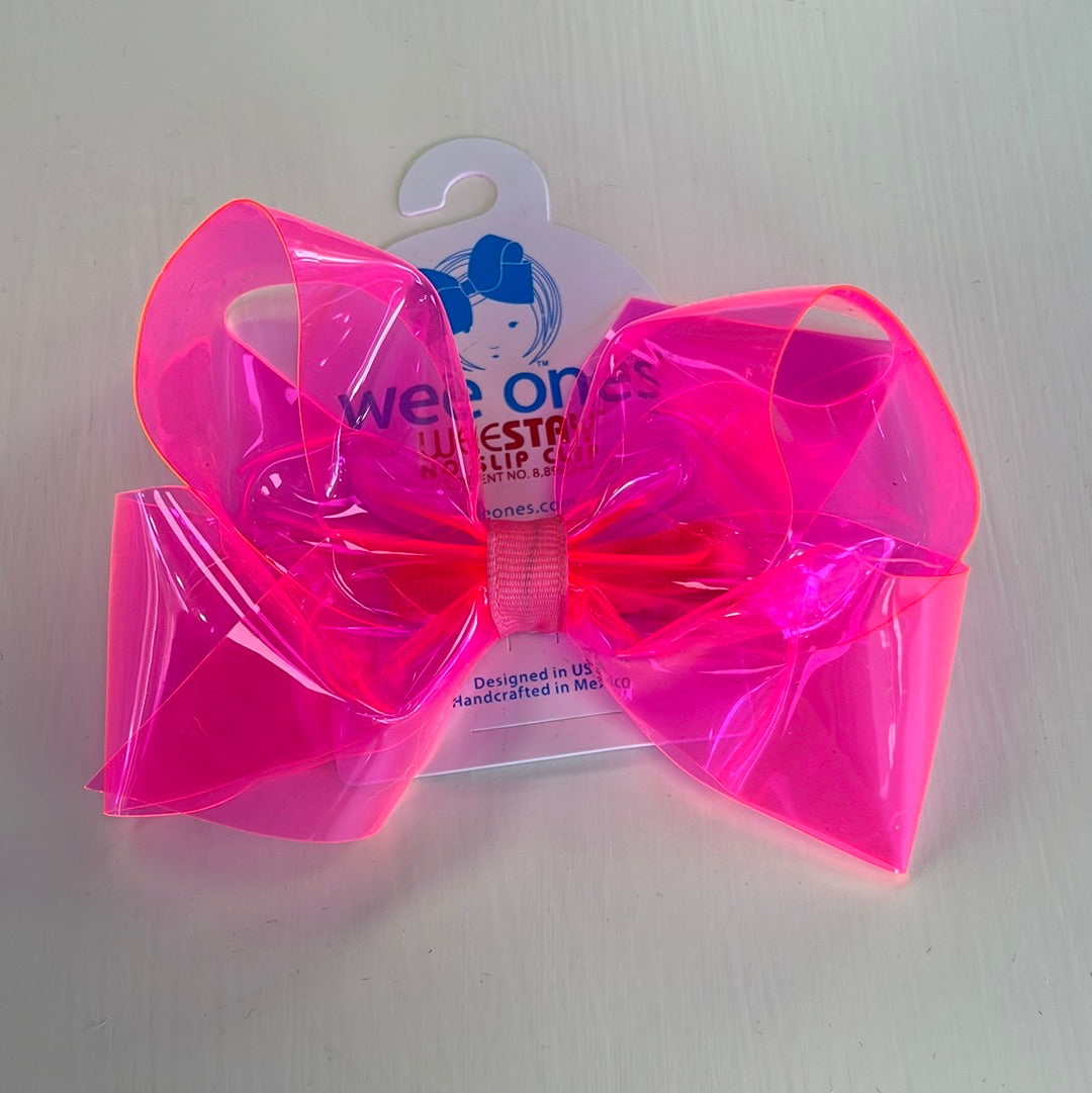 Mini Vinyl Bow-Hot Pink