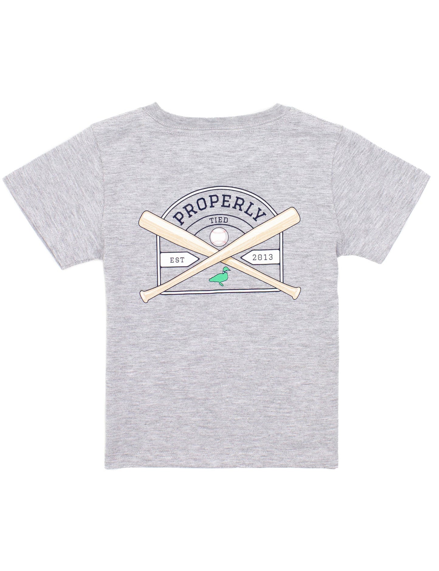 Baseball Shield Tee-Light Gray