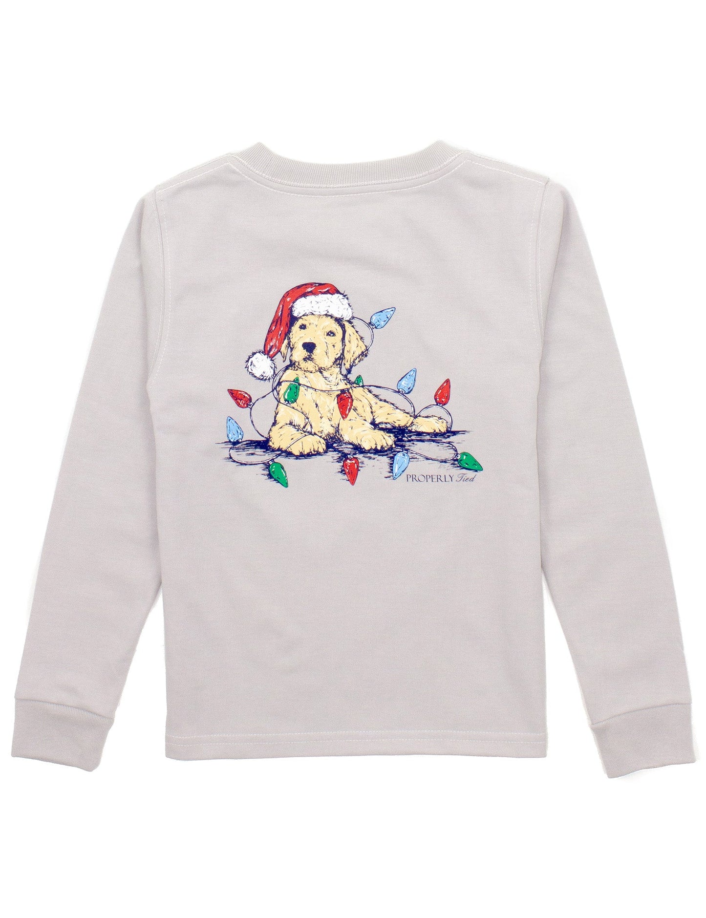 Santa Paws L/S Tee-Ice Grey