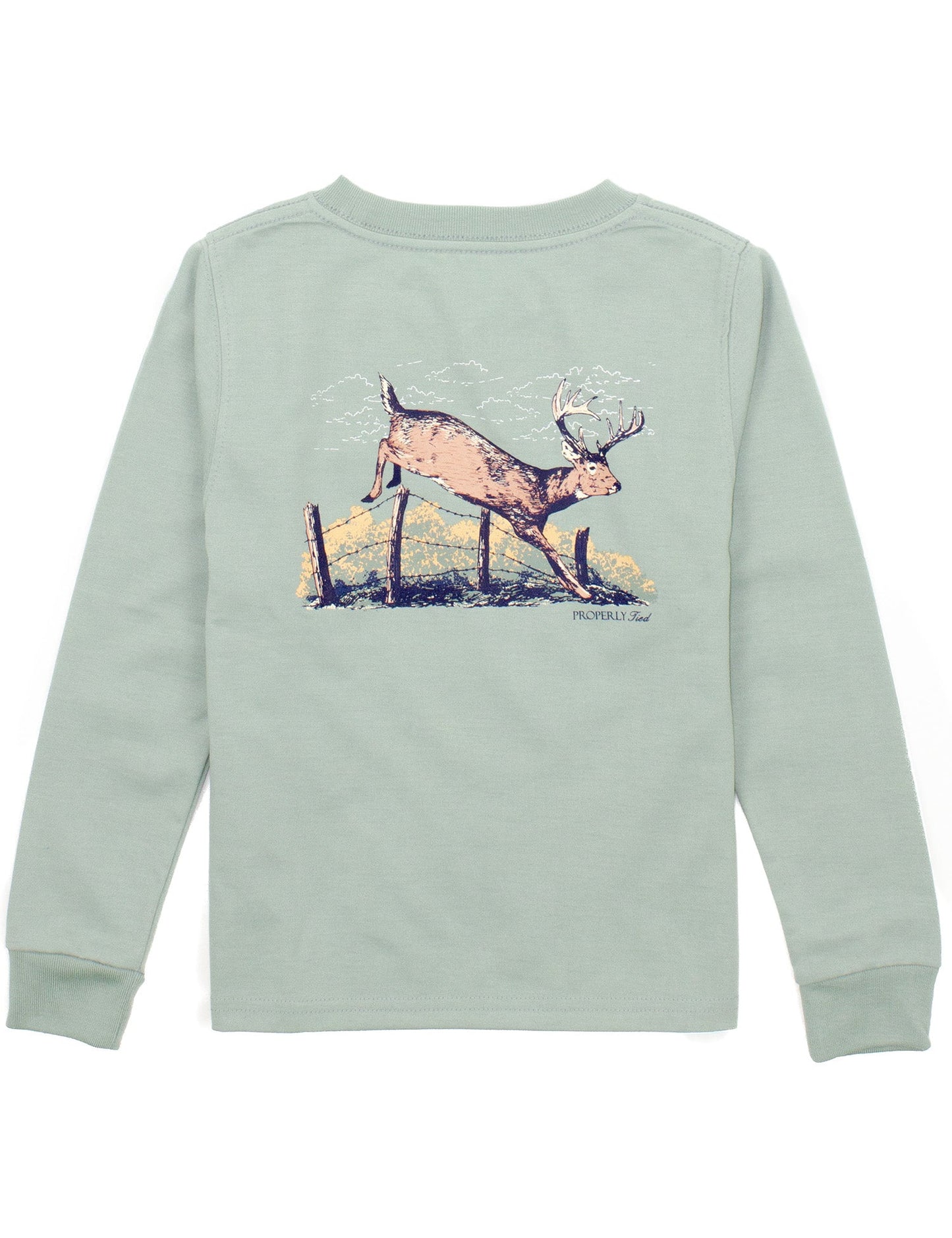 Jumping Buck L/S Tee-Sage